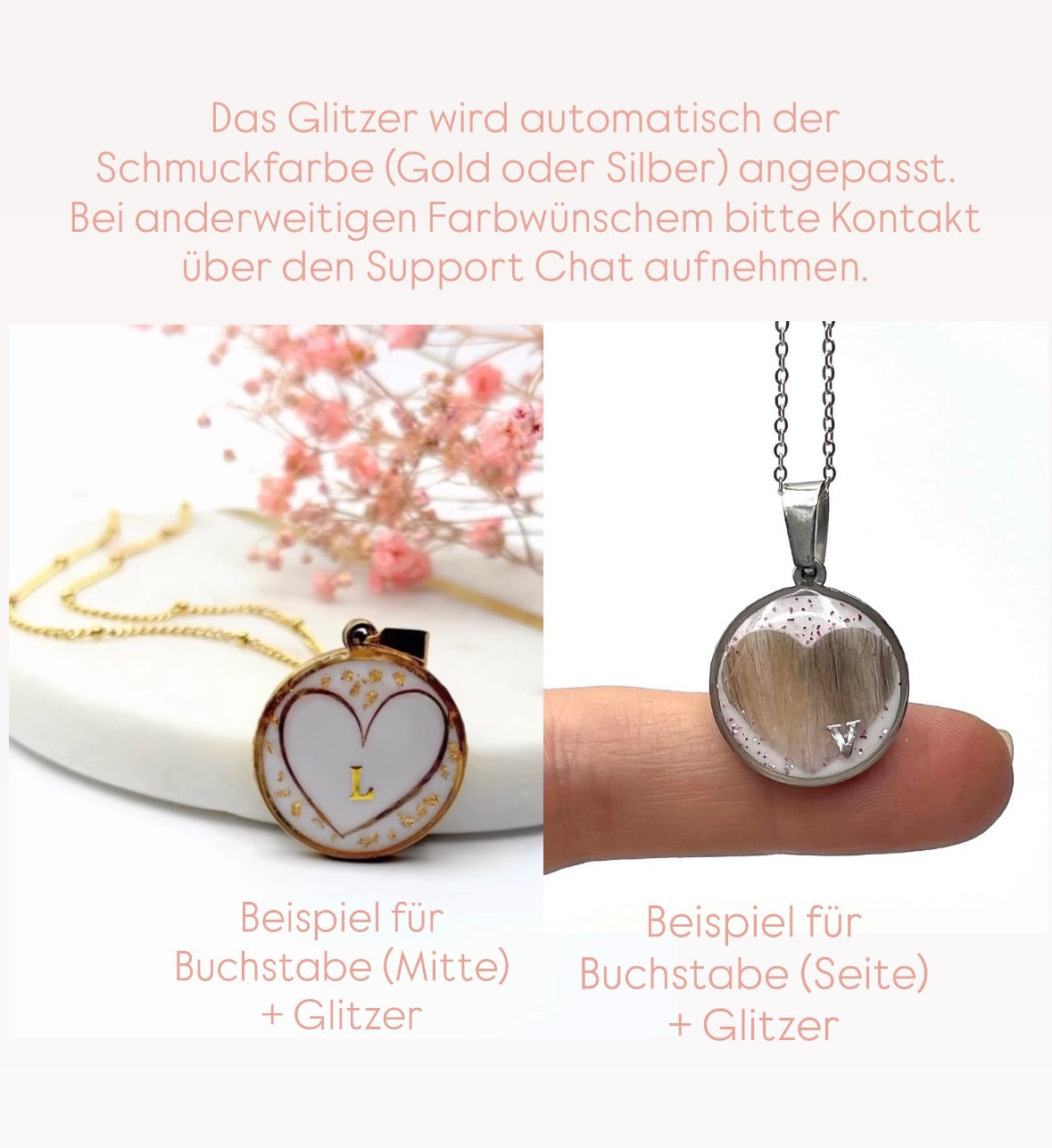 Halskette mit Haaren als Pfote + Rückseite mit Fotogravur