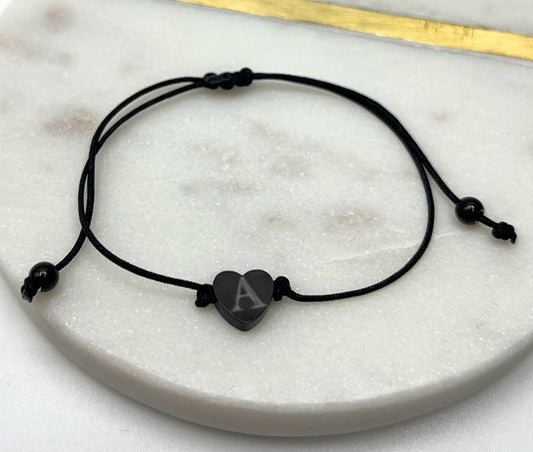 Armband Black Heart Laser