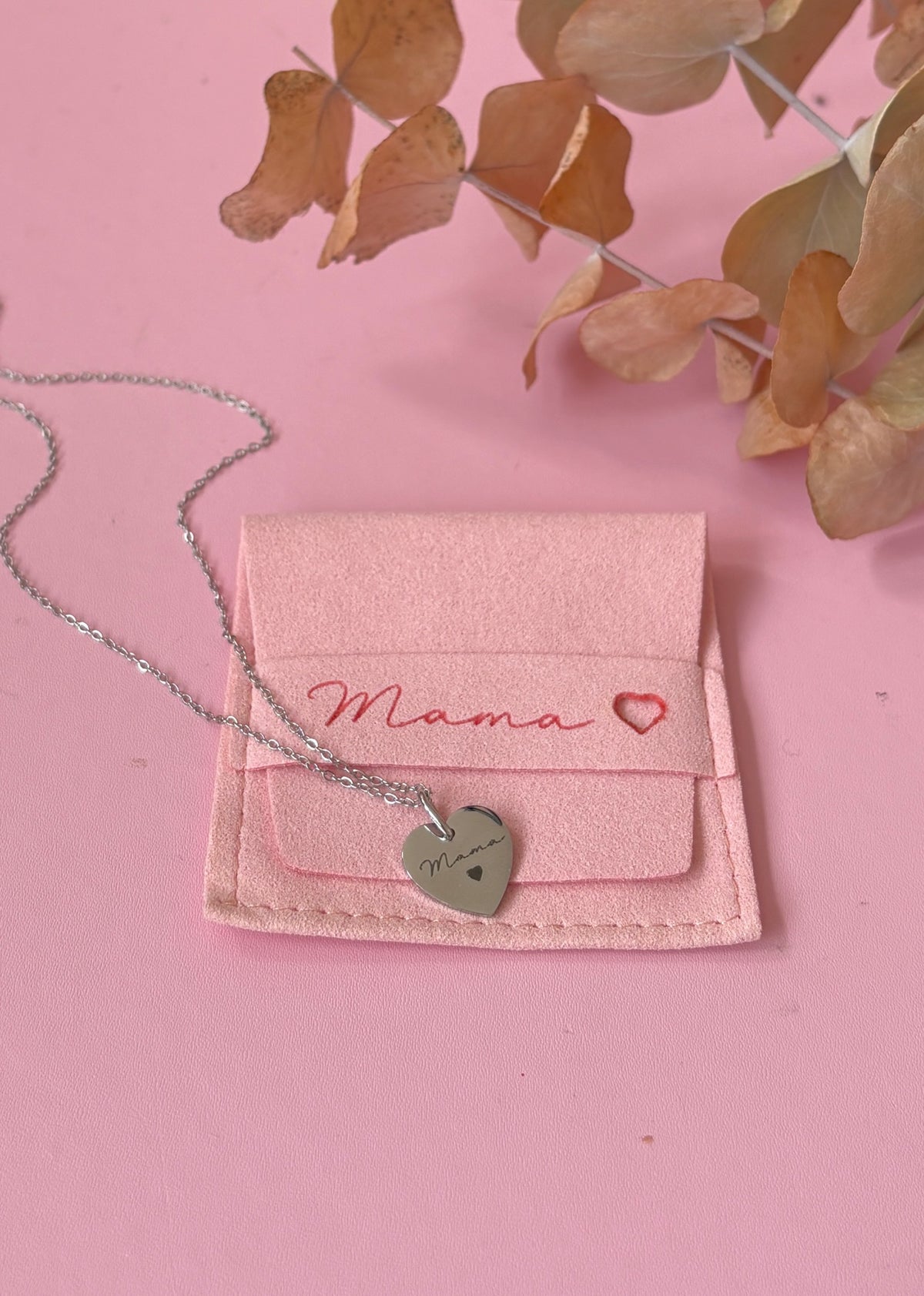 Gravur Halskette mit personalisierter Schmucktasche