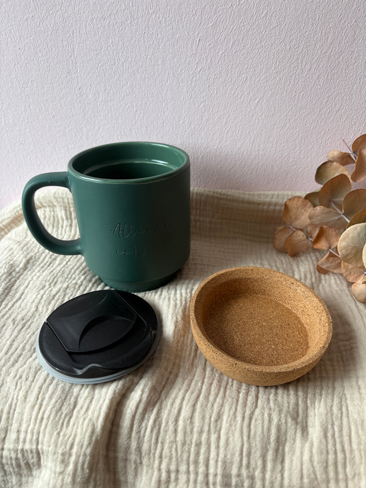 To Go Tasse mit Korkuntersetzer personalisiert 400ml