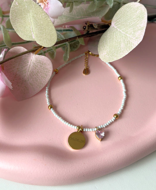 Glasperlenarmband mit Personalisierung