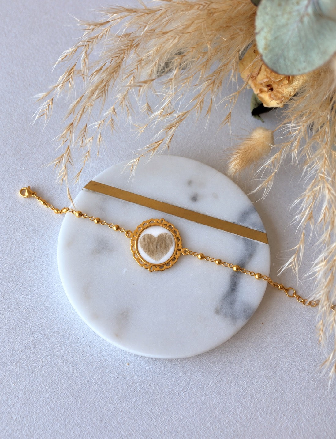 Armkette Luxury mit Haaren als Herz