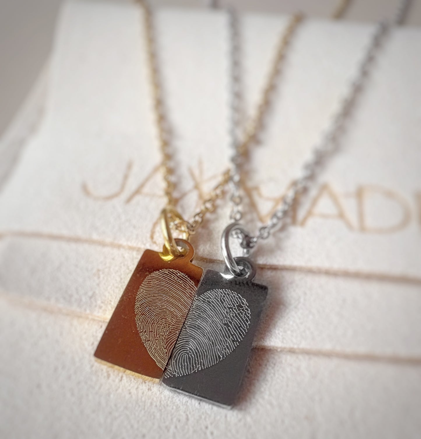 Halsketten Set mit Fingerabdrücken als Herz