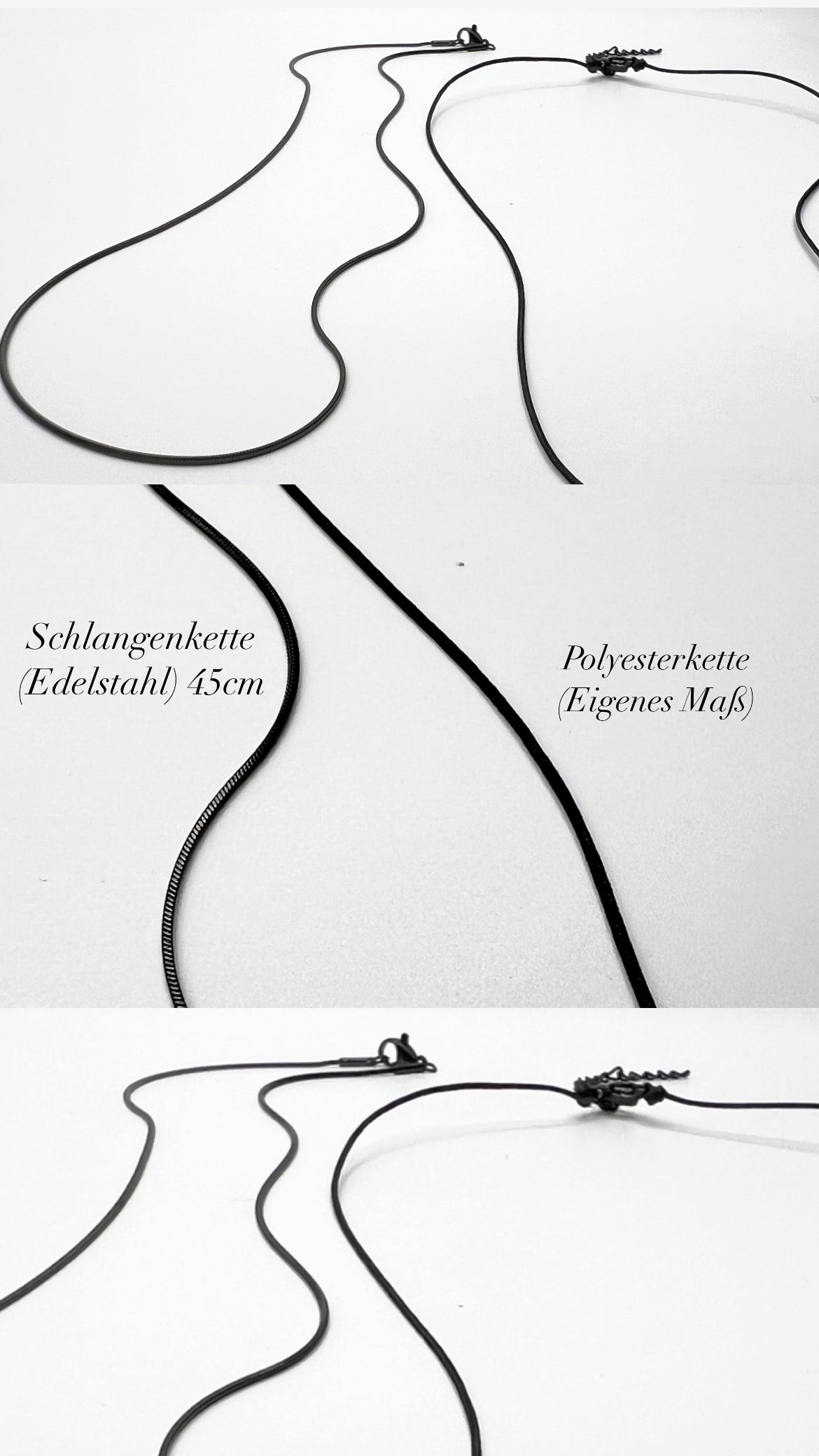 Halskette mit Haaren gefüllt in Schwarz