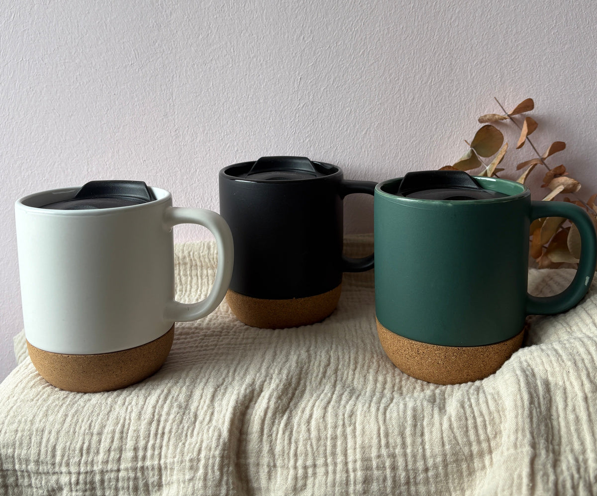 To Go Tasse mit Korkuntersetzer personalisiert 400ml