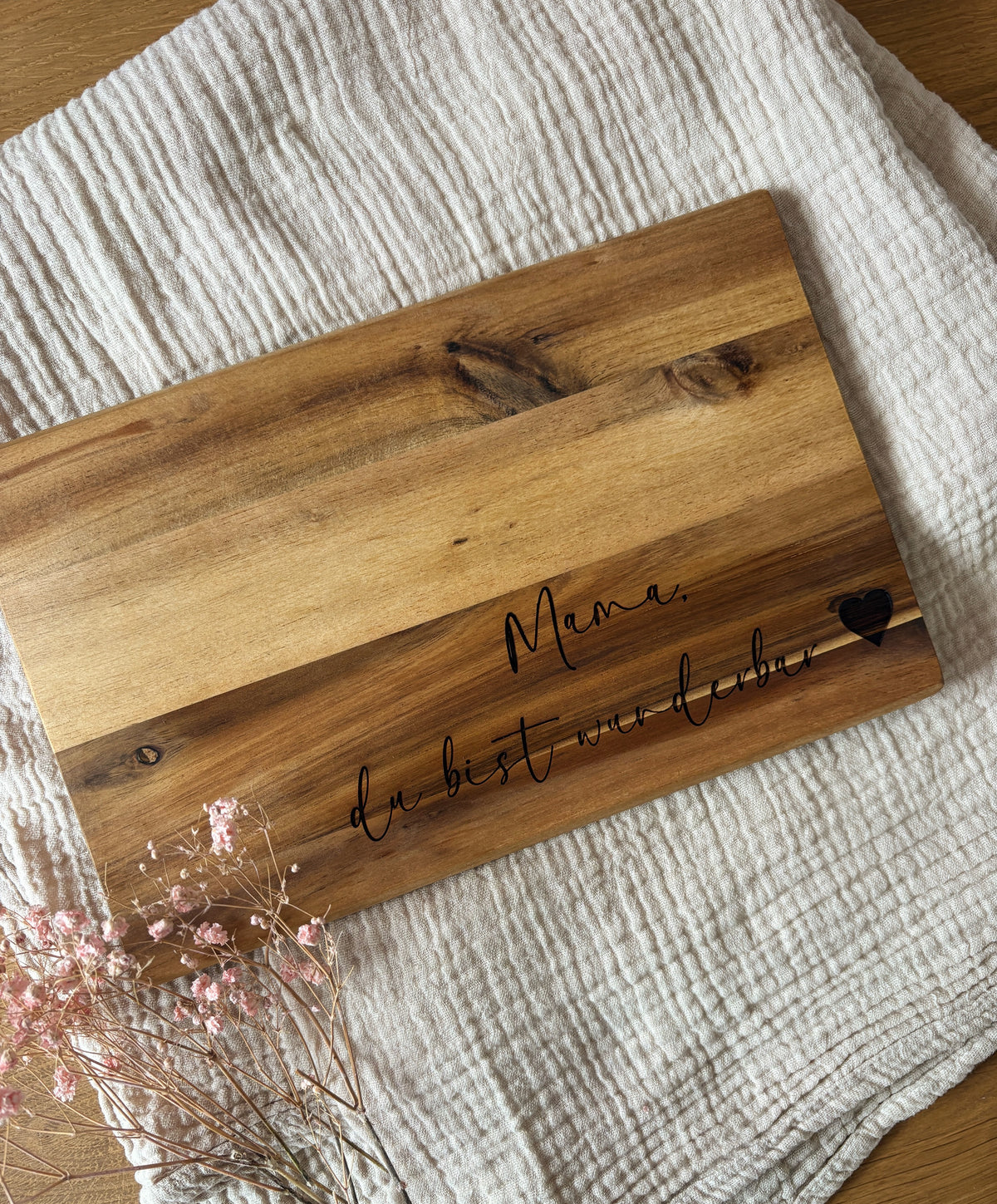 Frühstücksbrettchen Schriftzug Personalisierung