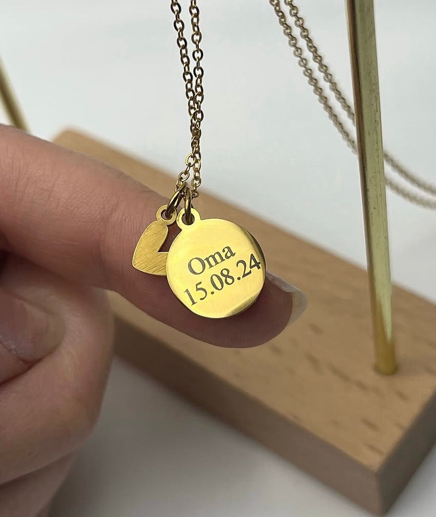 Coin Halskette mit Personalisierung 12mm