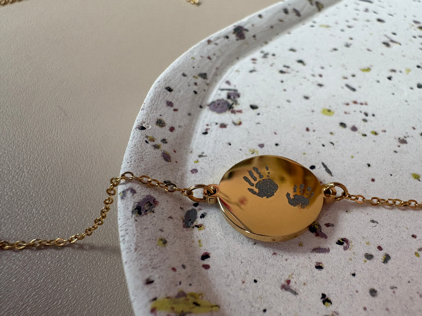 Coin Armband mit originalen Handabdrücken