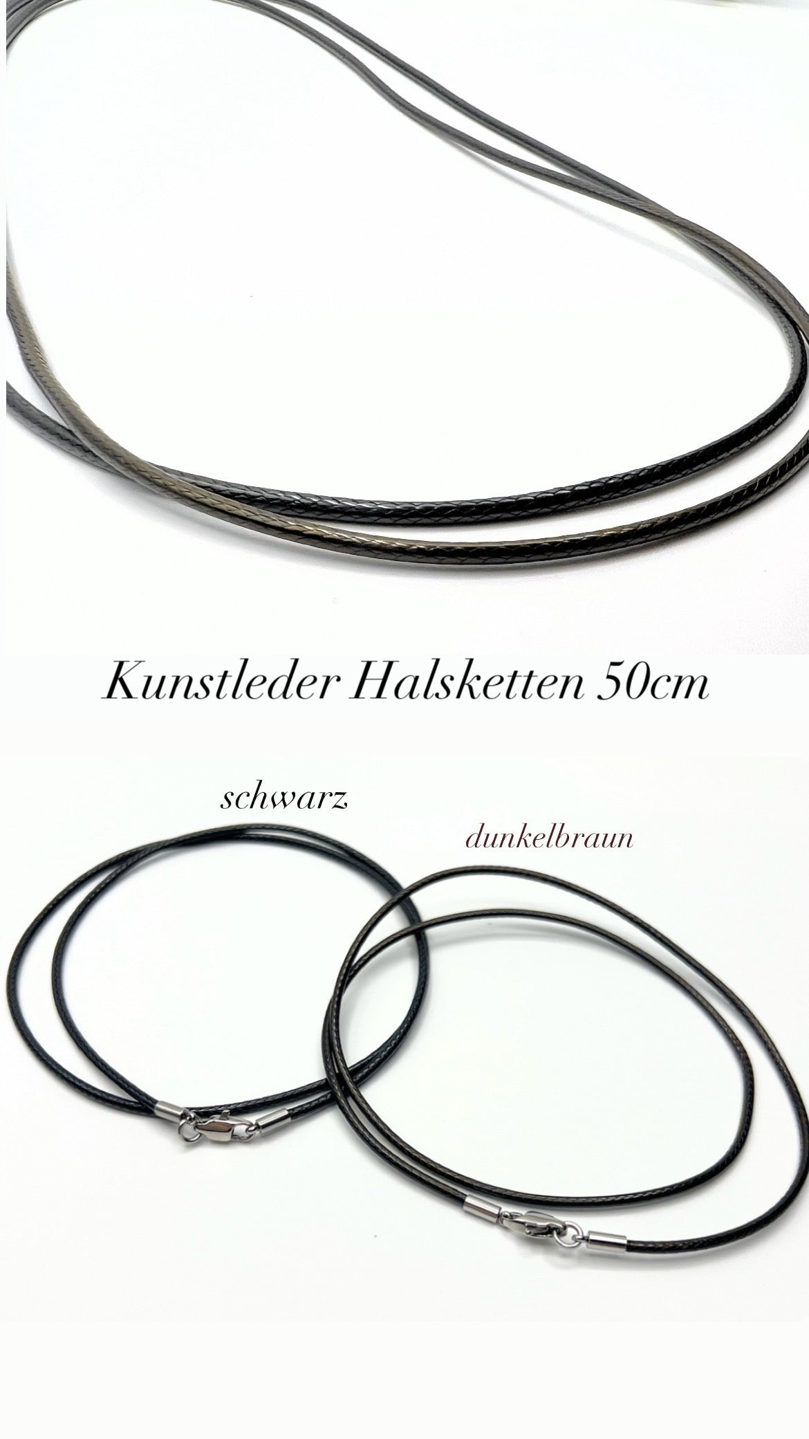 Halskette mit Haaren gefüllt in Schwarz