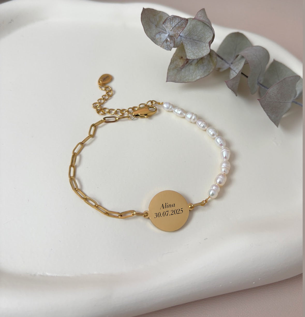 Sparkle Coin Armkette personalisiert