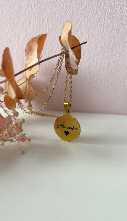 Coin Halskette mit Personalisierung 20mm