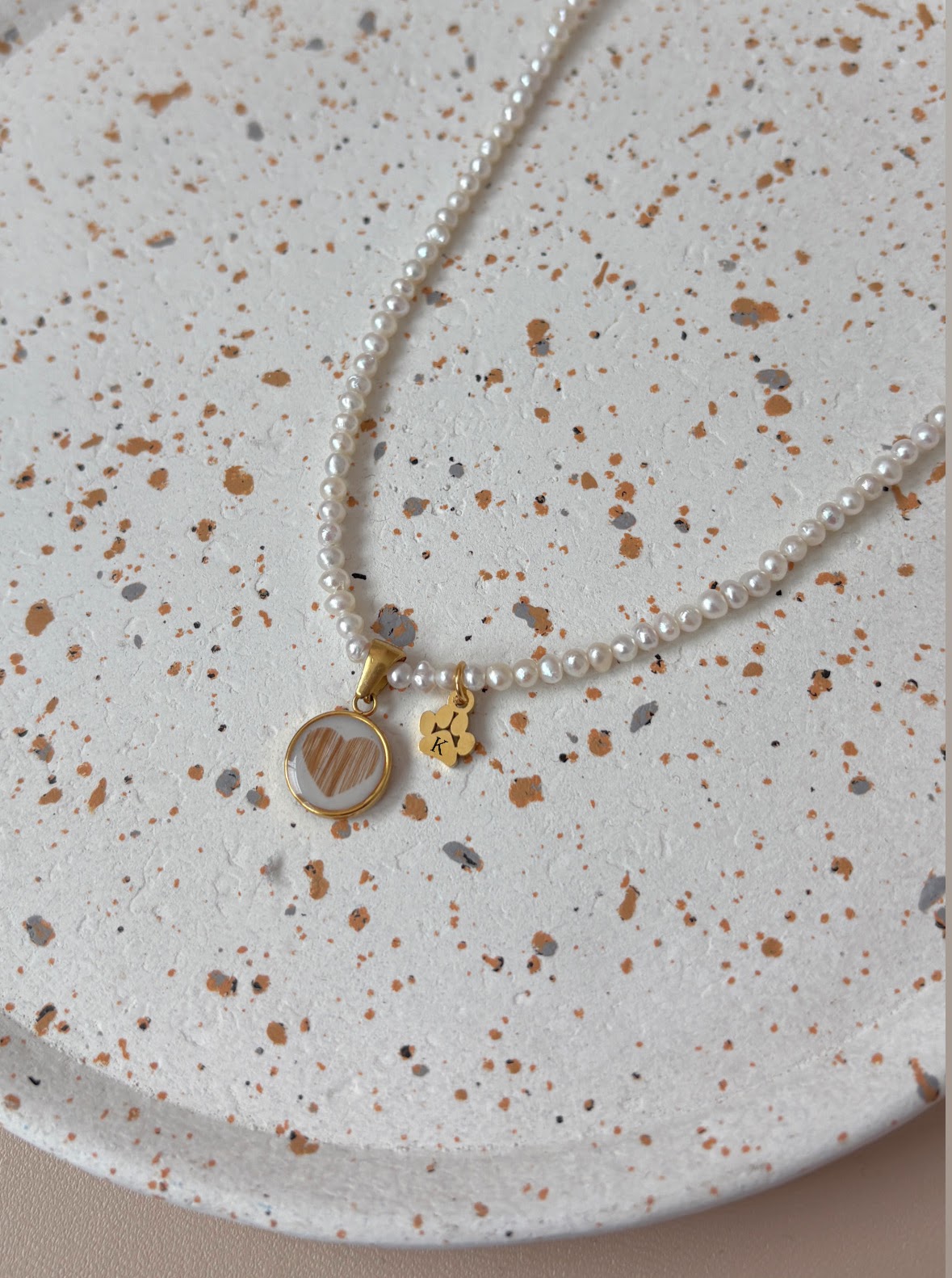 Sparkle Süßwasser Halskette mit Haaren und Pfote