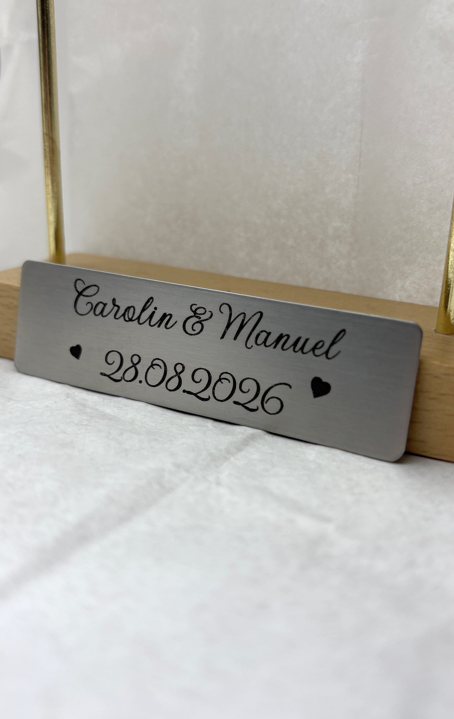 Edelstahl Schild personalisiert 70x20mm