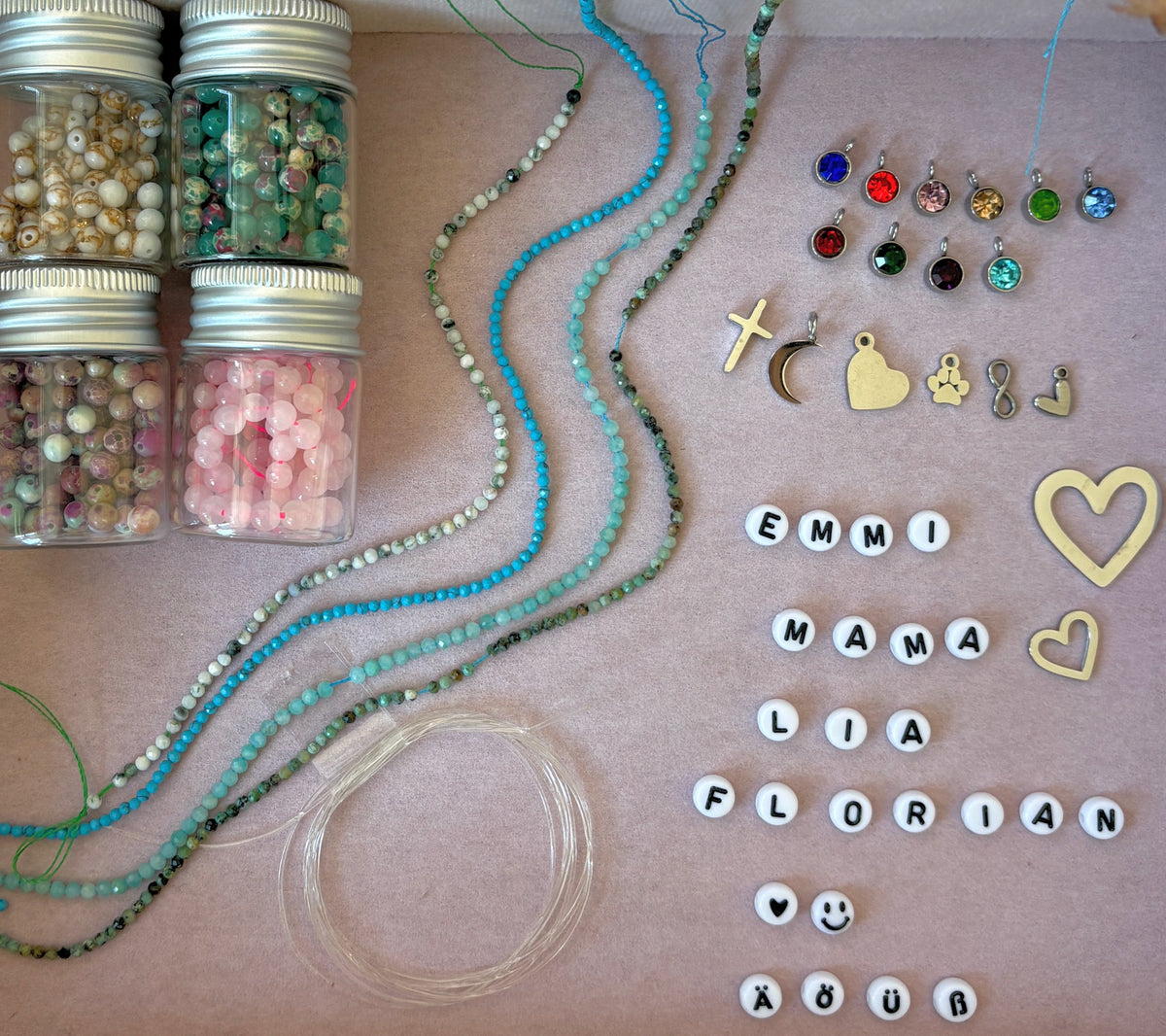 DIY Set Mint Rose Mix Silber