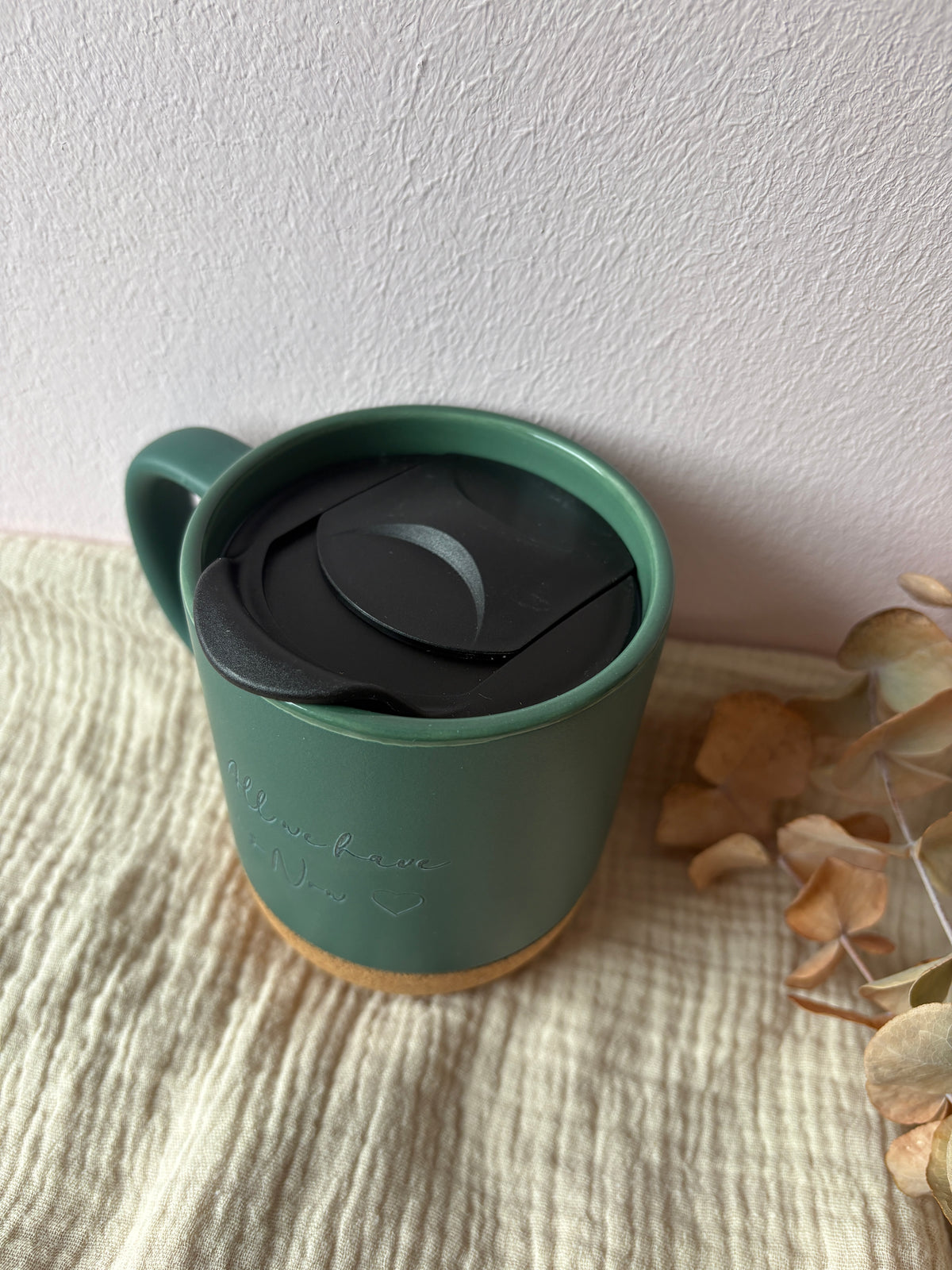To Go Tasse mit Korkuntersetzer personalisiert 400ml