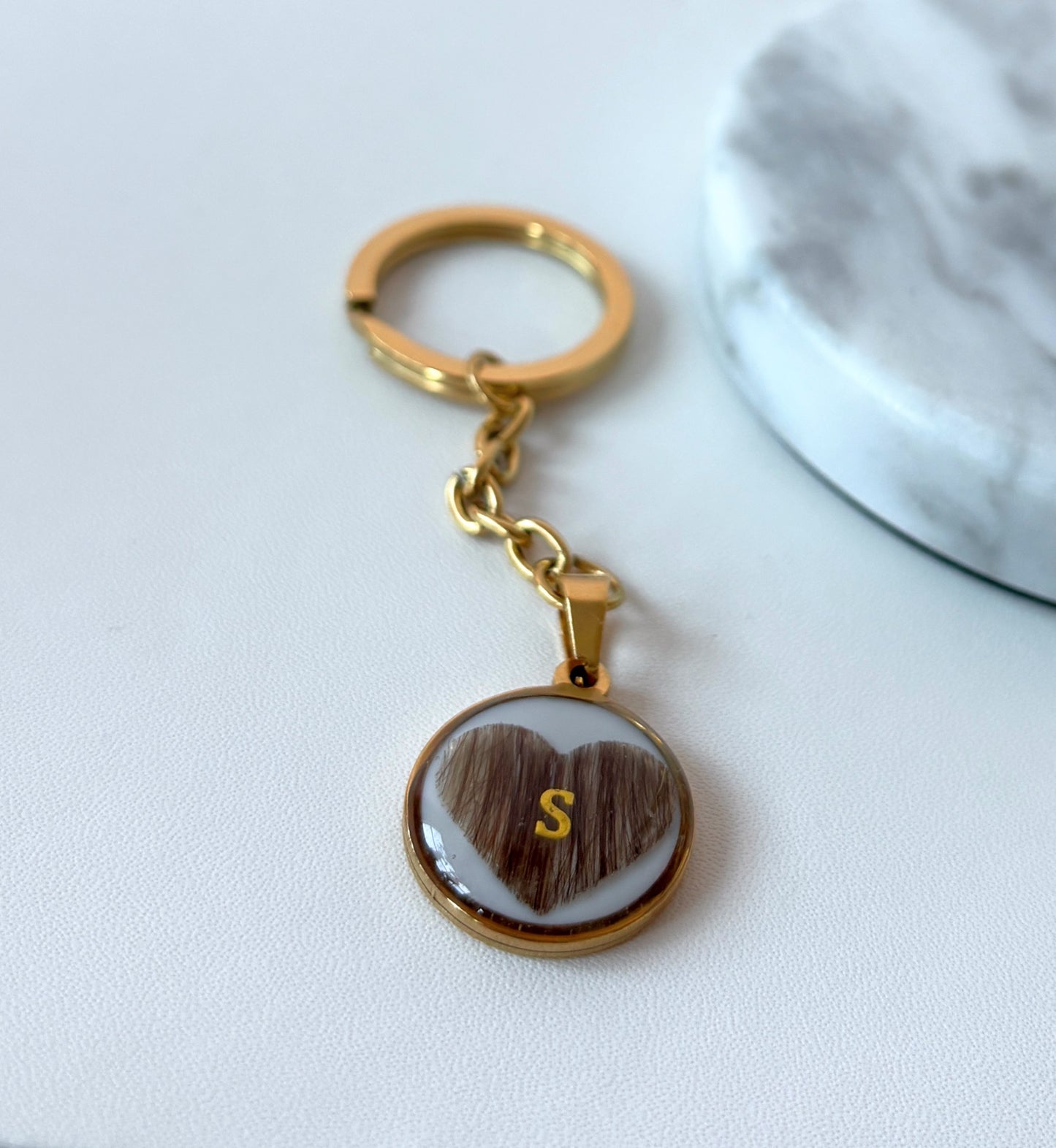 Schlüsselanhänger mit Haaren als Herz (20mm)