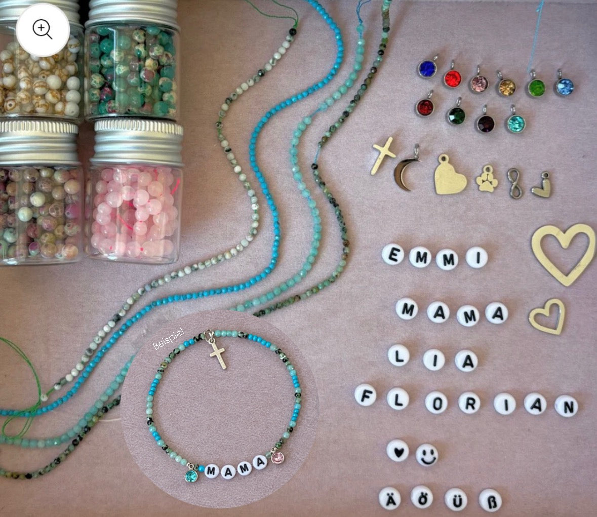 DIY Set Mint Rose Mix Silber