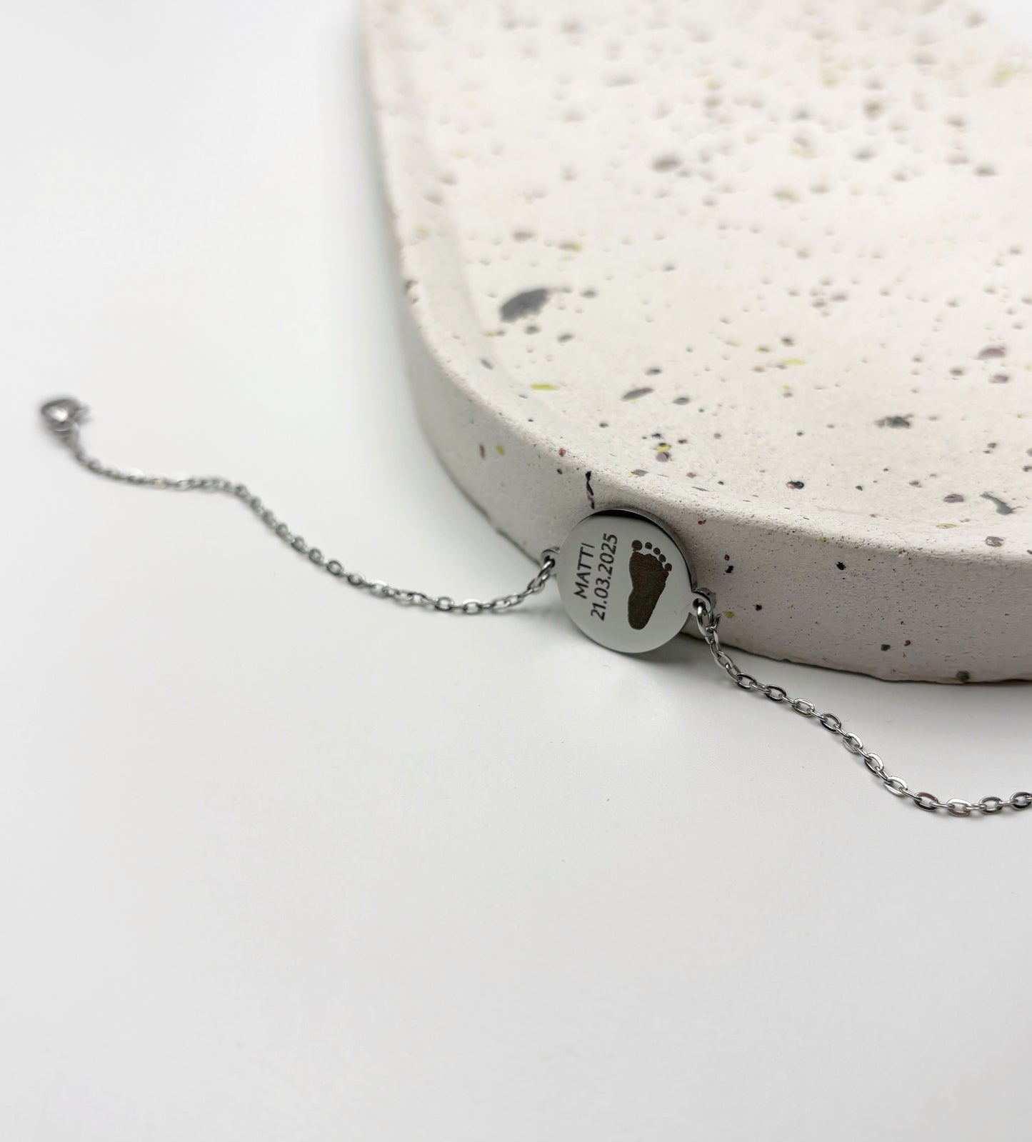 Armband mit originalem Fußabdruck und Name