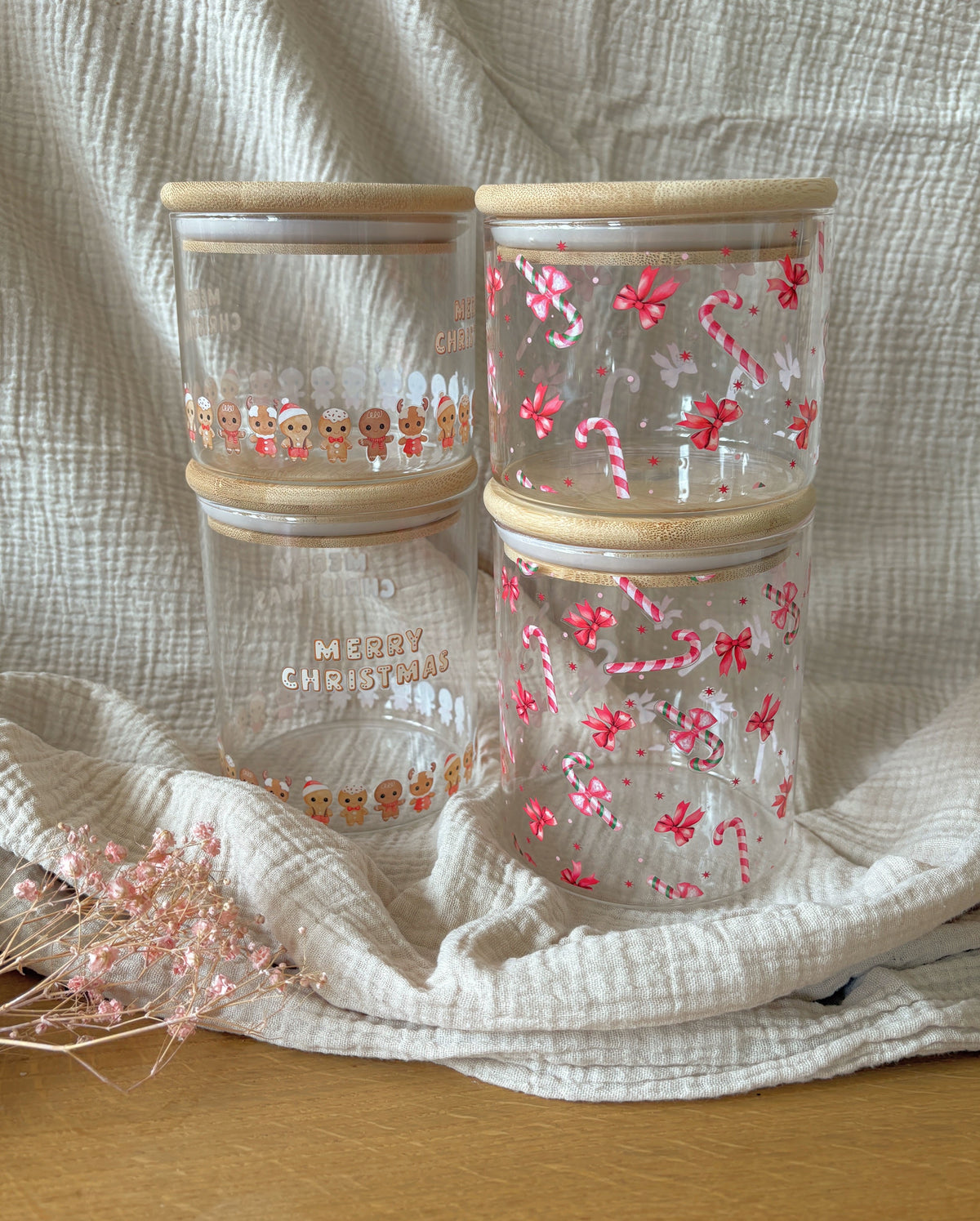 Vorratsglas personalisiert im Weihnachtsstil