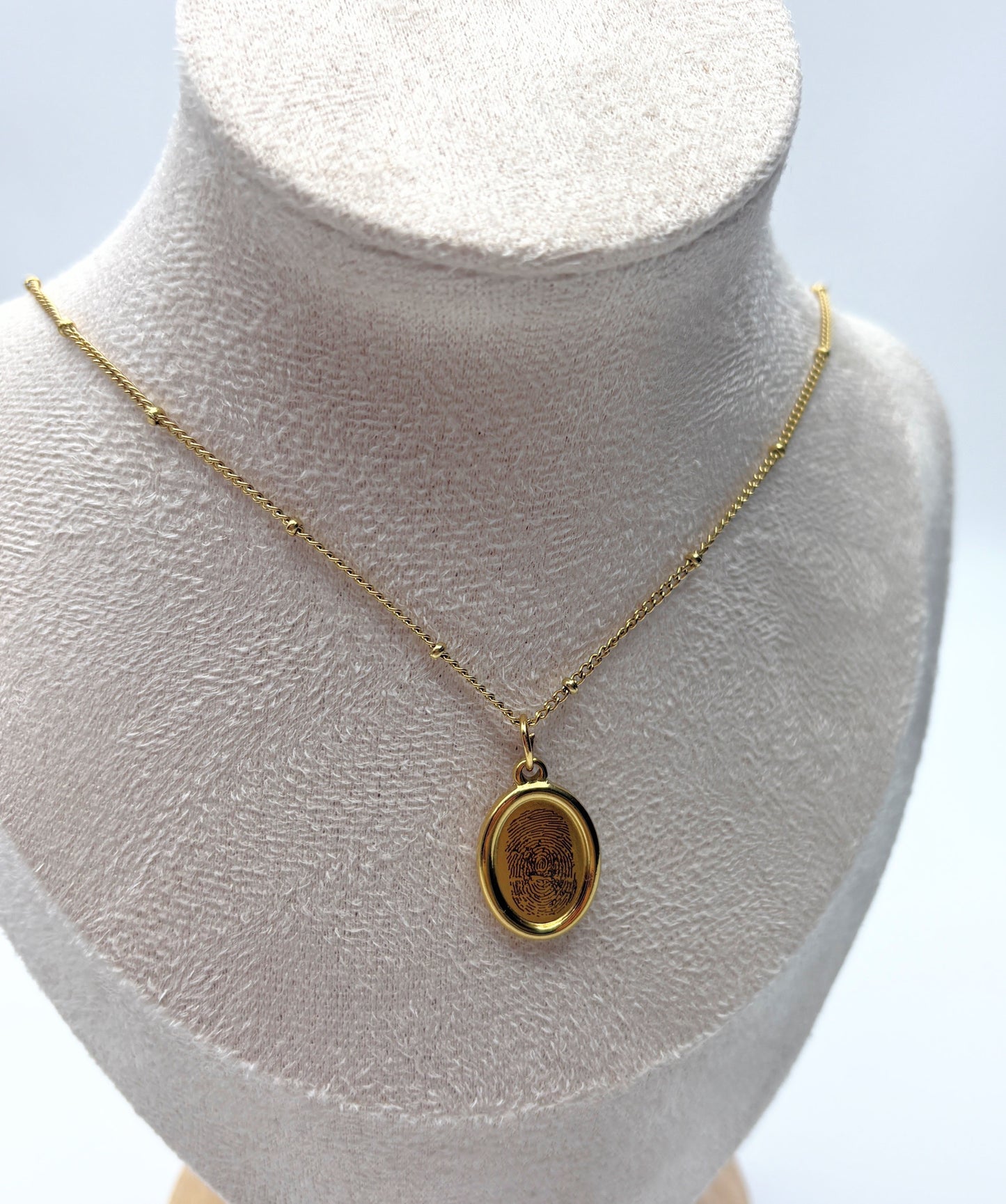 Halskette Oval mit Fingerabdruck