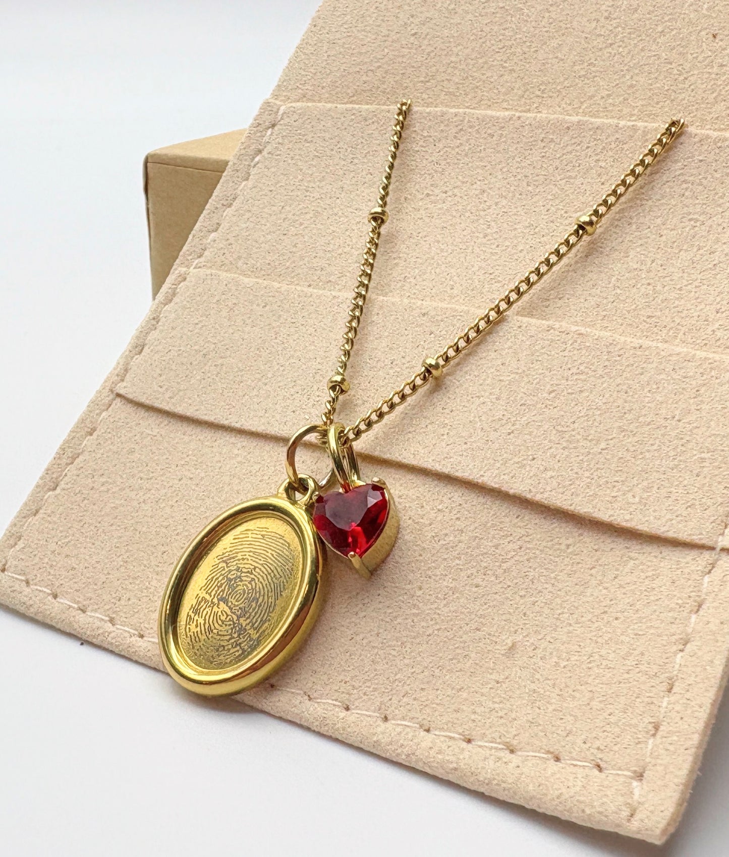 Halskette Oval mit Fingerabdruck