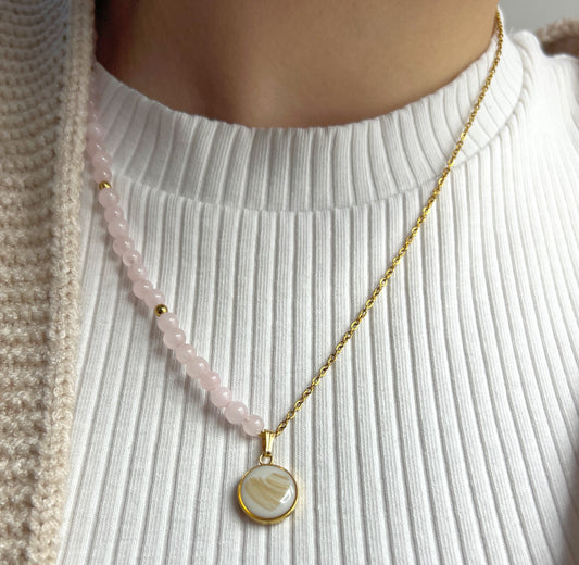 Halskette Mini Heart and Quarz