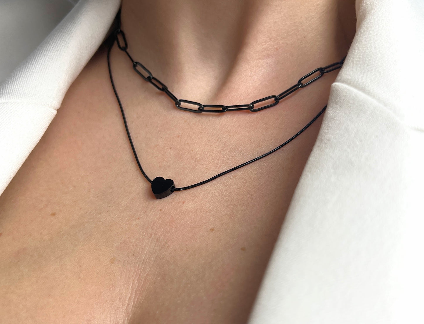 Halskette Black Steel Heart