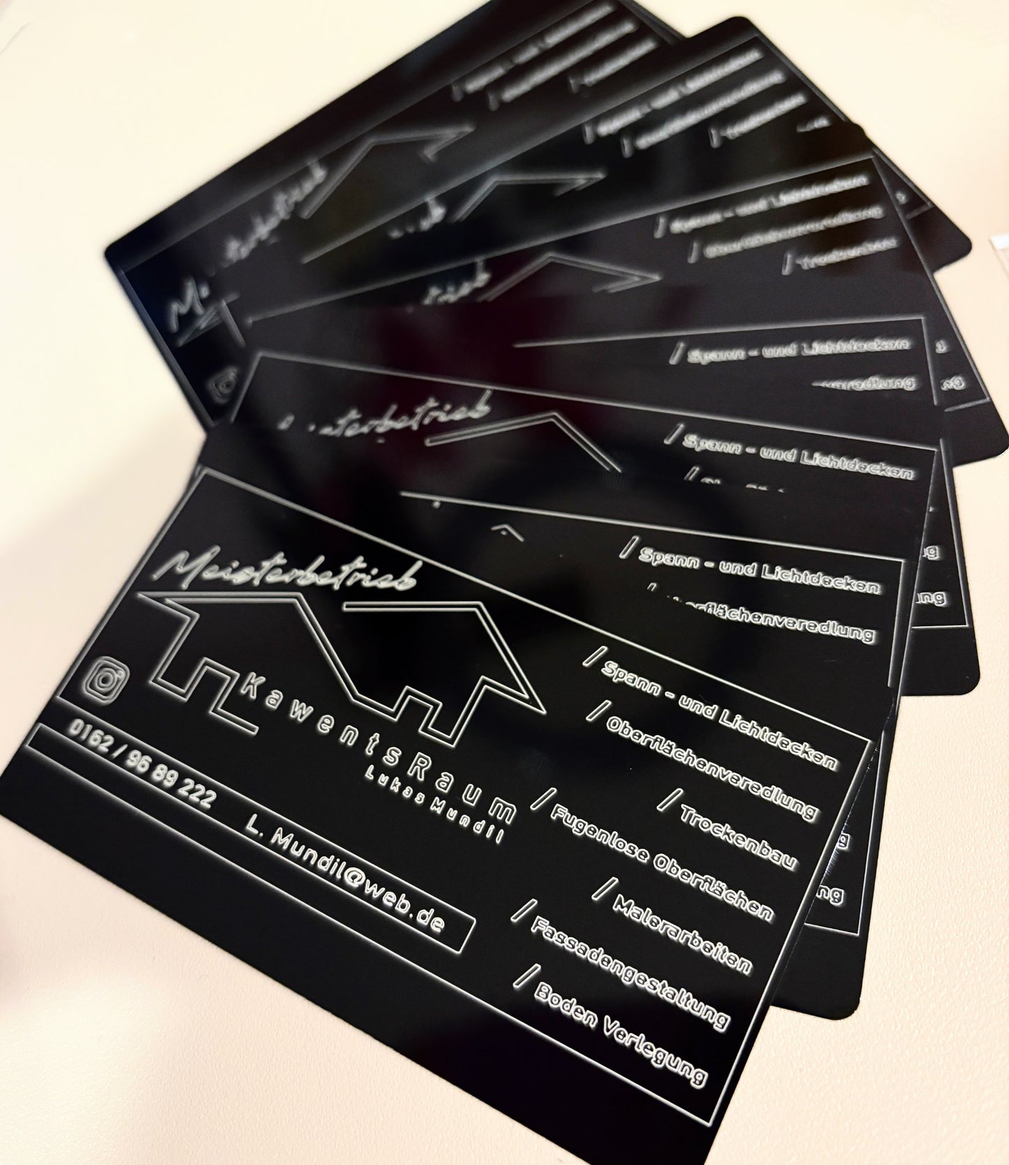 Metall Visitenkarten 0,2mm dick