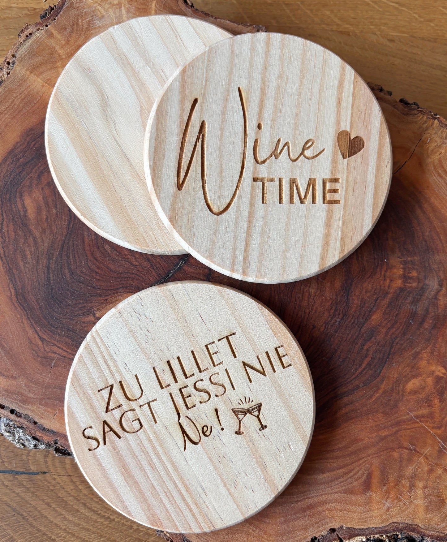 Glas Untersetzer aus Holz