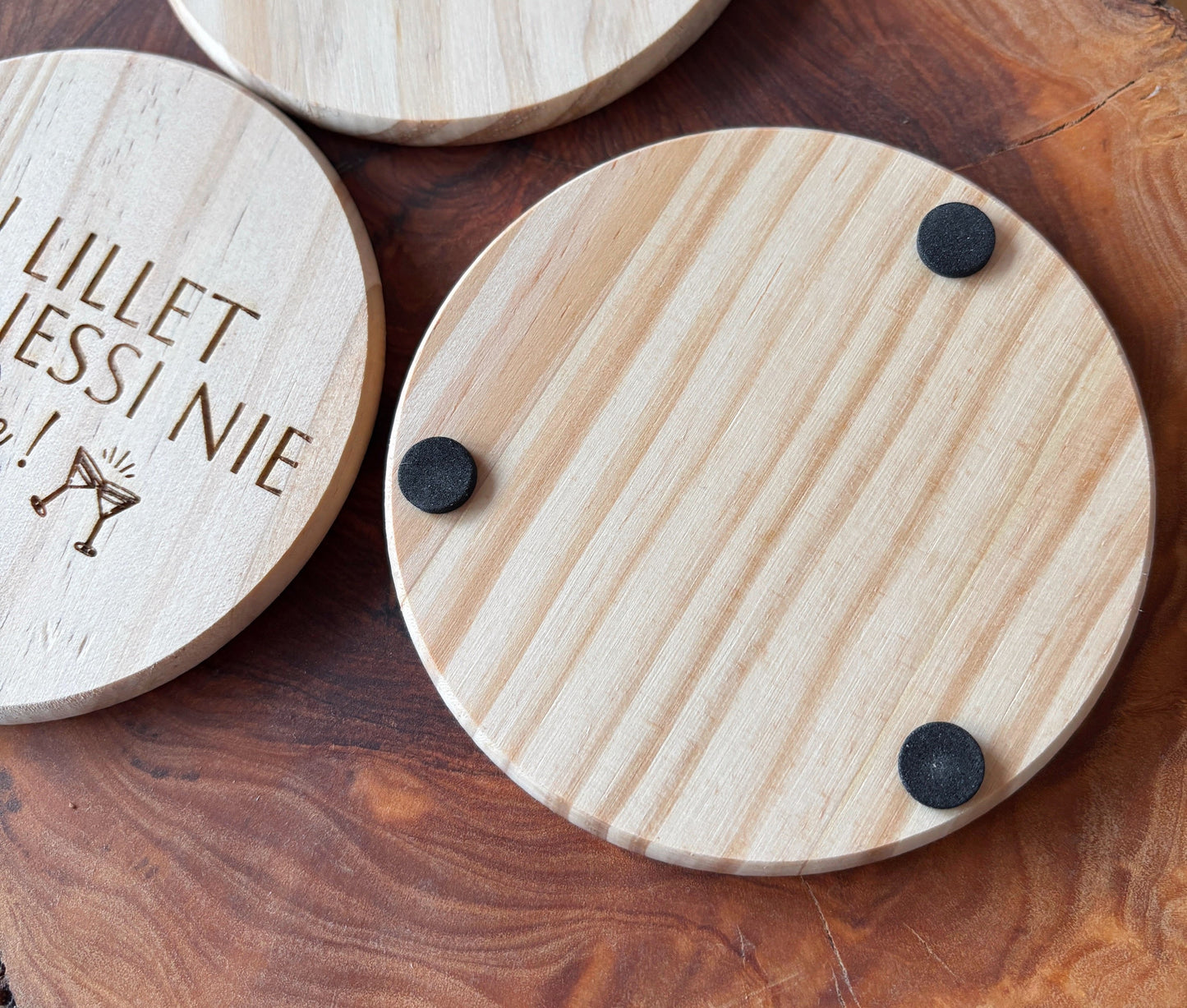 Glas Untersetzer aus Holz