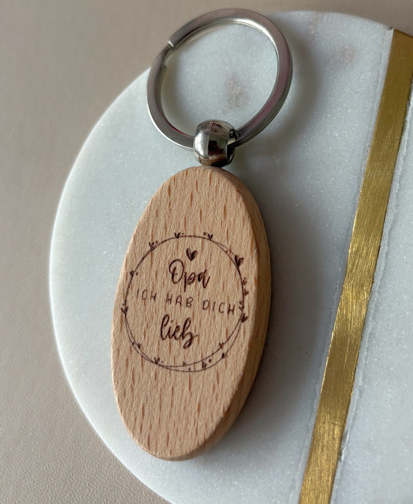 Holz Schlüsselanhänger Oval