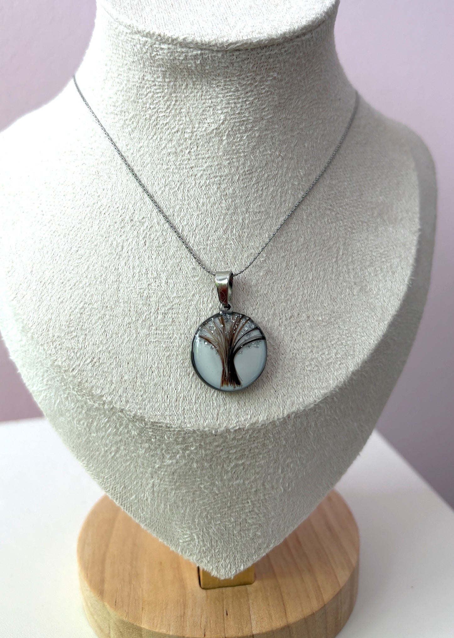 Halskette mit Haaren als Lebensbaum (20mm)