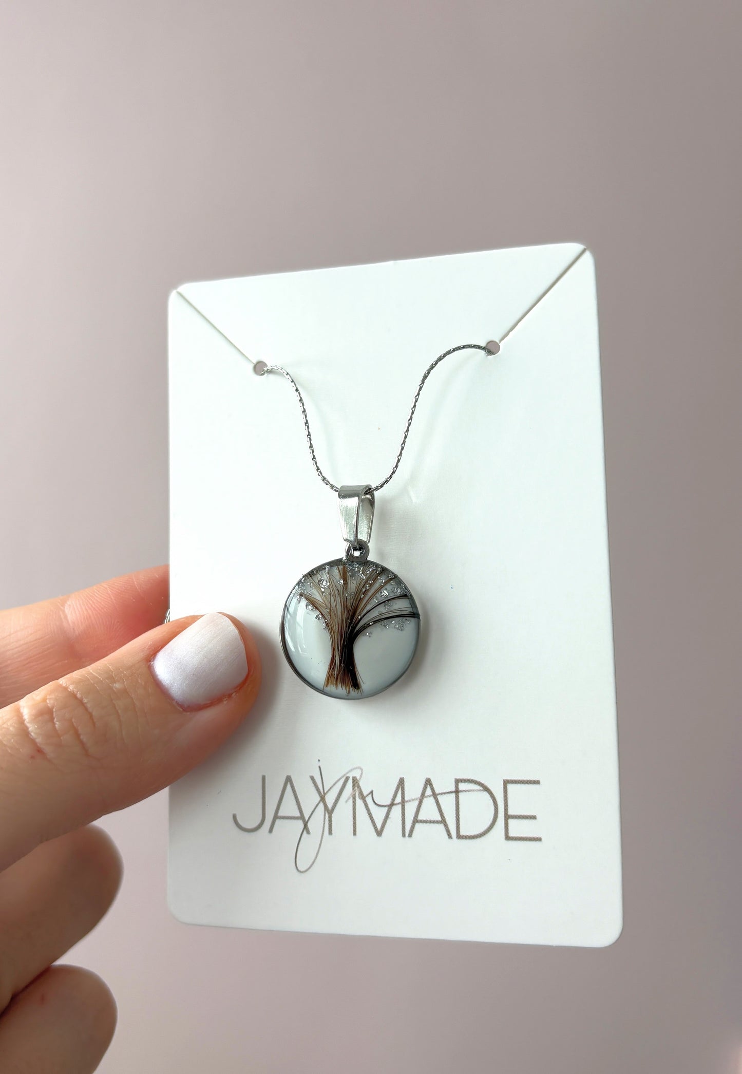 Halskette mit Haaren als Lebensbaum (20mm)